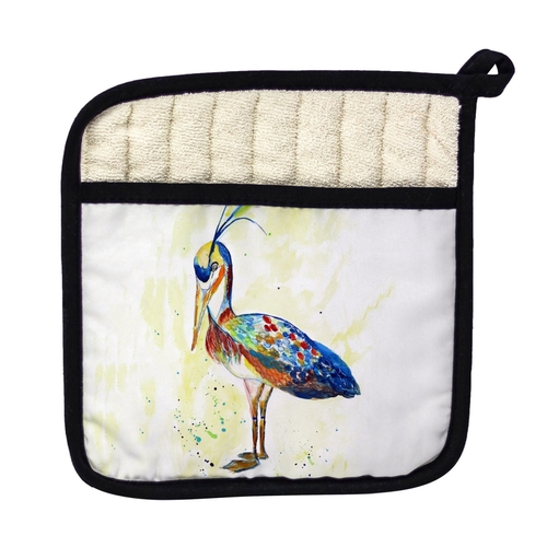 Betsy Drake PT1018 Fancy Heron Pot Holder