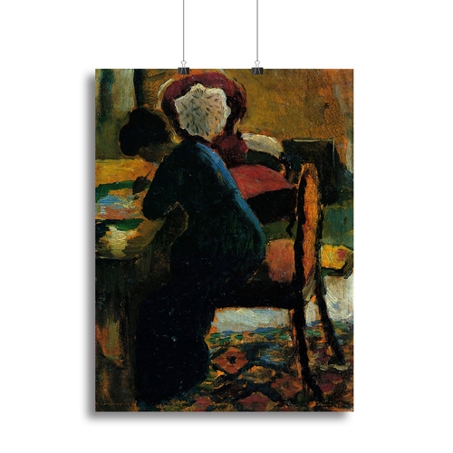 Elisabeth at the desk by Macke Canvas Print or Poster