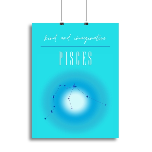 Pisces Zodiac Dream Art Canvas Print or Poster