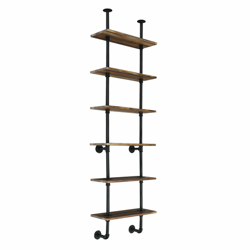 6 Tier Wall Mounted Shelf Unit Display Metal Frame