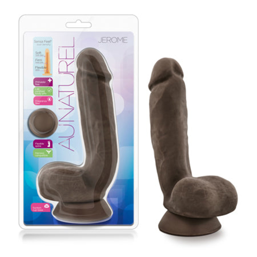 Blush Au Naturel Jerome 8.5 in. Posable Dual Density Dildo with Balls