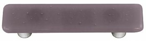 Hot Knobs HK1036-PA Dusty Lilac Rectangle Glass Cabinet Pull - Aluminu