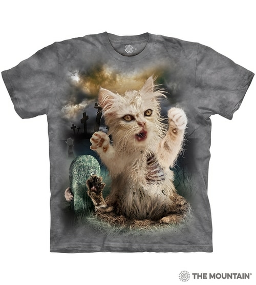 The Mountain 10910205620 Grey Resurrection Zombie Cat Adult Classic Te