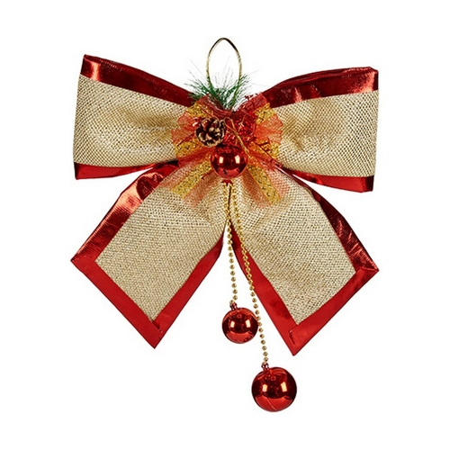 Lasso 34 x 35 cm Christmas bauble Red Golden Plastic