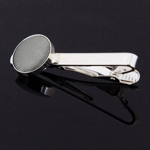 Plain Satin Tie Clip - Platinum