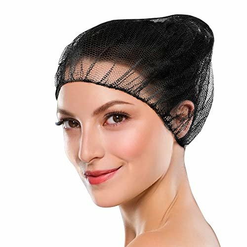 1000 Pack Black Nylon Hairnets 28” Size. Disposable Black Hairnets.