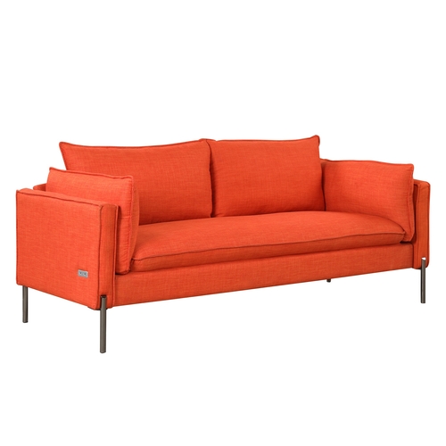 76.2" Modern Style 3 Seat Sofa Linen Fabric Upholstered Couch