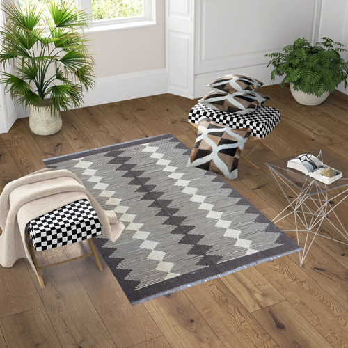 Modern Pale Sky Kilim Rug