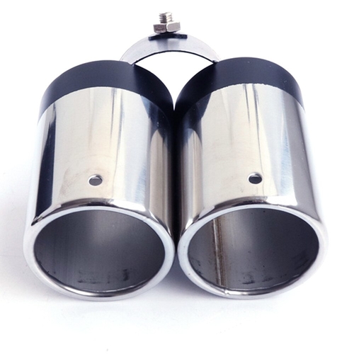 Black Double Outlets Exhaust Muffler Tail Pipe