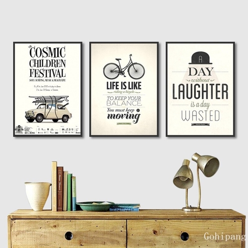Bicycles Cars Canvas Painting Landscape