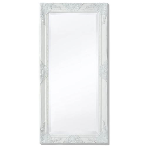 Wall Mirror Baroque Style 39.4"x19.7" White