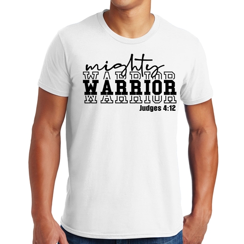 Mens Graphic T-shirt Mighty Warrior Black Illustration