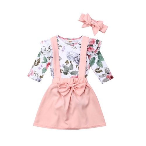 2019 Newborn Toddler 3PCS Baby Girls Cotton