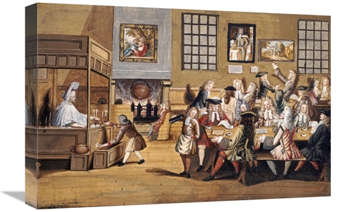 Global Gallery GCS-266288-22-142 22 in. Scene in a London Coffee House