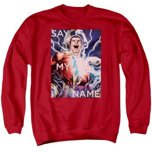 Trevco Jla-Say My Name Adult Crew Sweat Tee- Red - XL