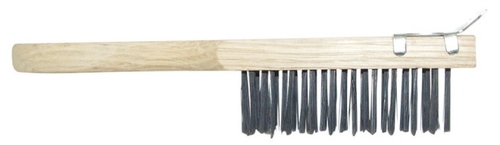 Allway WBS411 Wire Scratch Handle Wood Brush  Stainless Steel - 4 x 11