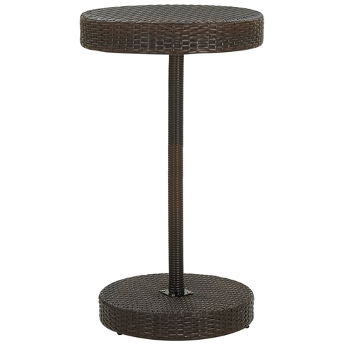 Garden Table Brown 23.8"x41.7" Poly Rattan