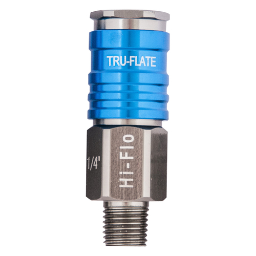 Tru-Flate 1673540 Hi-Flo Coupler T6 Aluminum 0.25 in. MNPT