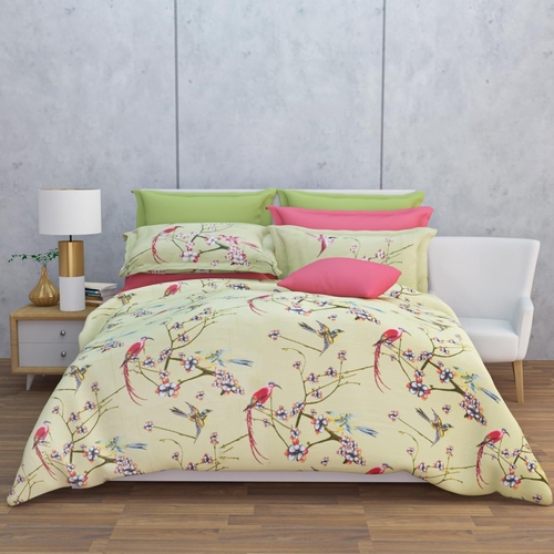 100% Cotton King Size Bedsheet Set, Gold