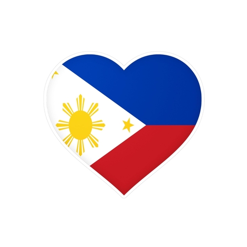 Autocollant en coeur Drapeau des Philippines en plusieurs tailles