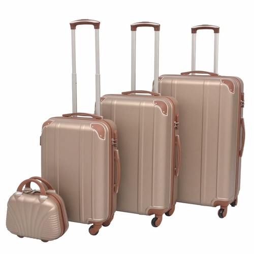 4 Piece Hardcase Trolley Set Champagne