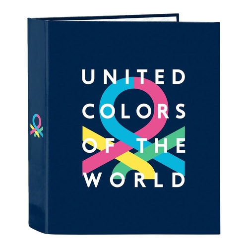 Ring binder Benetton Navy Blue A4 (27 x 33 x 6 cm) (40 mm)