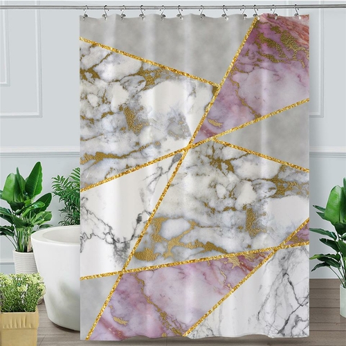 Pinkish Gold Marble Shower Curtain