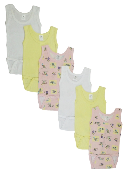 Bambini CS-111ANB-Monkey-111ANB-Monkey Girls Tank Top, Assorted wi