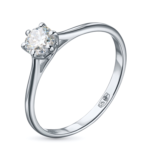 Sterling Silver Ring with 1 Round-Cut Lab-Created Diamond 0.182 CT.TW