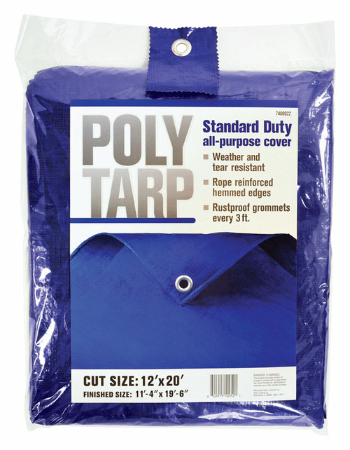 Projex 7400922 12 x 20 ft. Light Duty Polyethylene Tarp, Blue