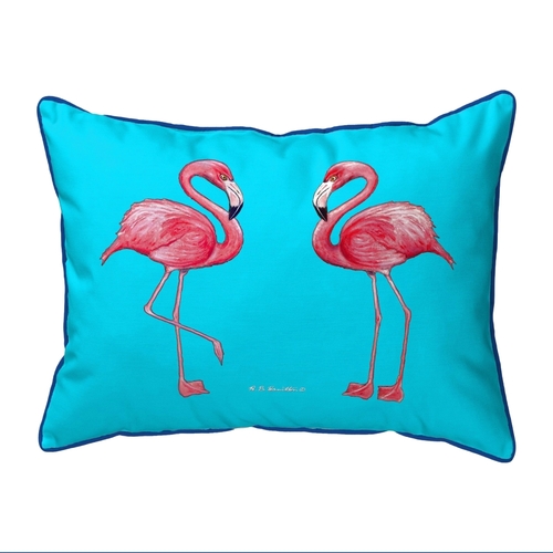 Betsy Drake HJ084T 16 x 20 in. Flamingos on Teal Large Corded Indoor &