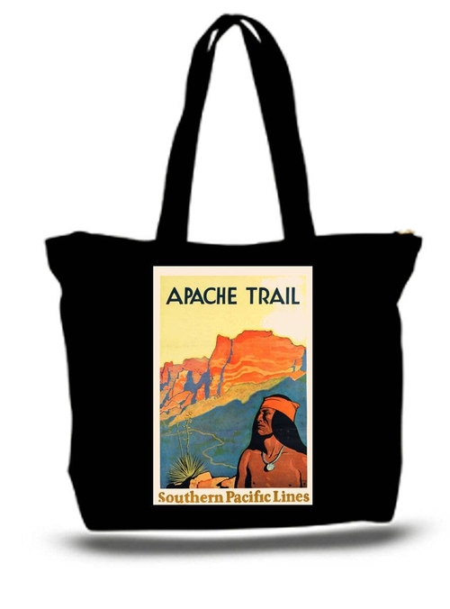 AlasApache Trail New Mexico art Travel Poster tote Bag