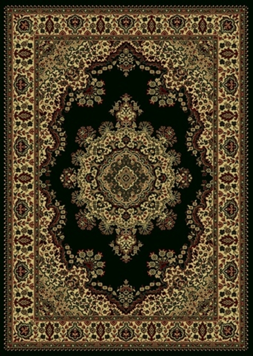 1191-2254-BLACK Castello Rectangular Black Traditional Italy Area Rug&