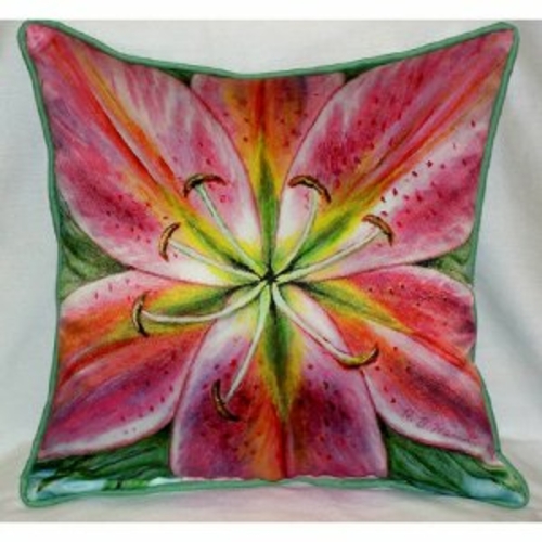 Betsy Drake ZP701 Pink Lily Throw Pillow- 22 x 22 in.