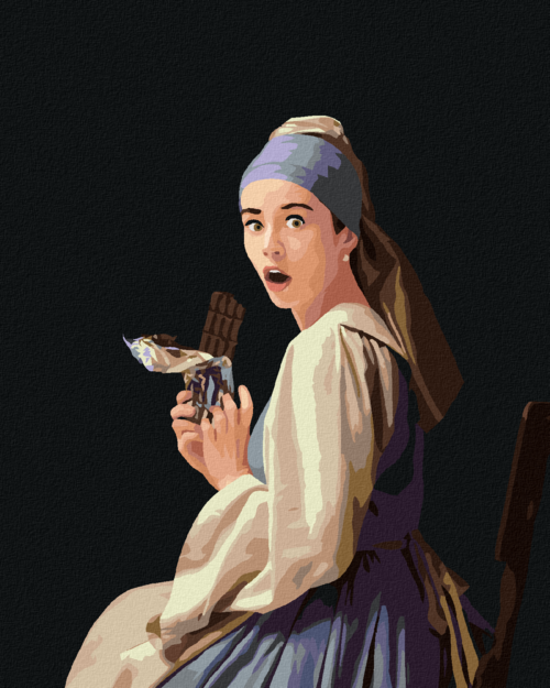 Paint by Numbers - GIRL WITH A PEARL EARRING AND CHOCOLATE