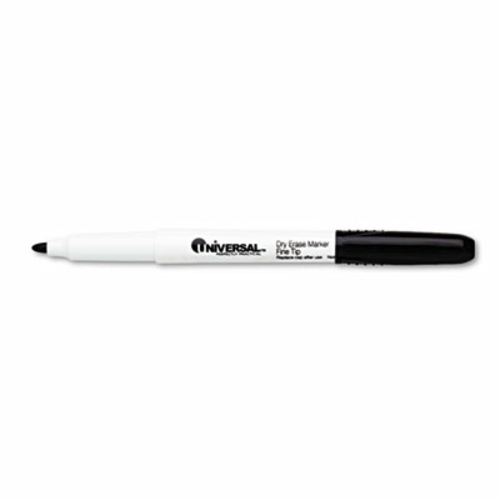 Universal 43671 Pen Style Dry Erase Marker- Fine Tip- Black- Dozen