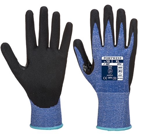 Portwest AP52B8RM Dexti Cut Ultra Glove, Blue & Black - Medium&#44