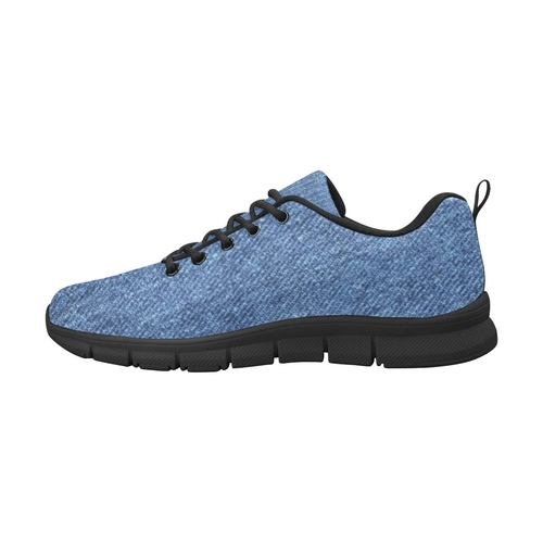 Womens Sneakers - Blue Denim Print Running Shoes