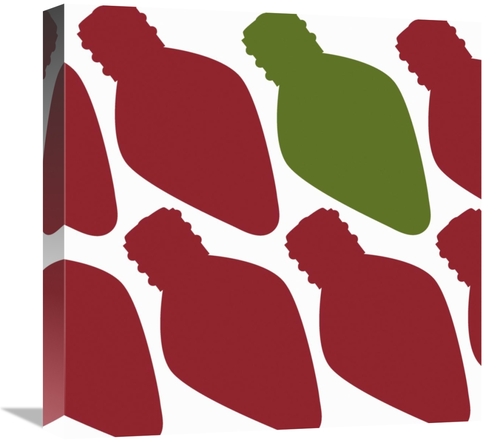 Global Gallery GCS-382214-1818-142 18 x 18 in. Christmas - Light Bulbs