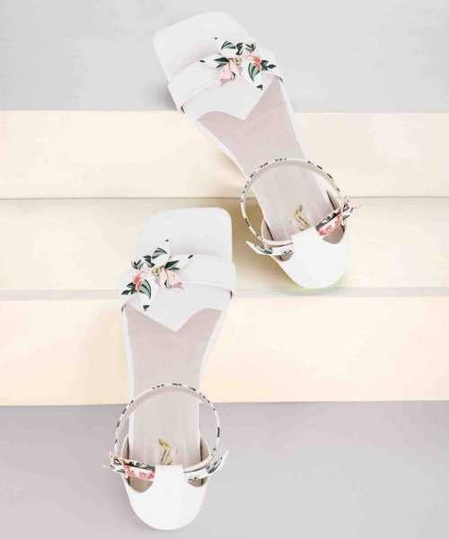 Women White Heels Sandal