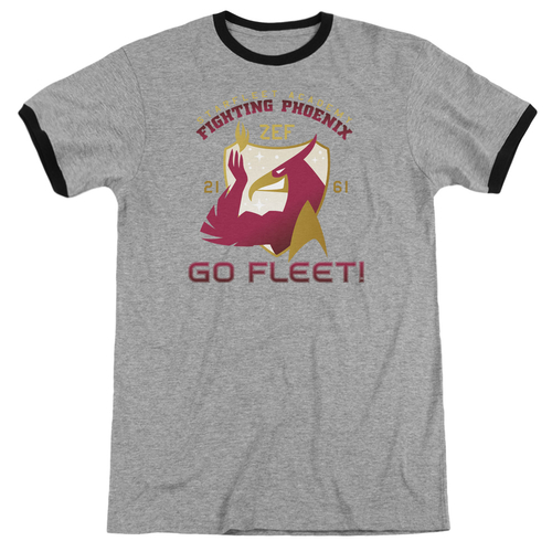 Trevco CBS847-AR-3 Star Trek & Fighting Phoenix Adult Ringer Cotton T-