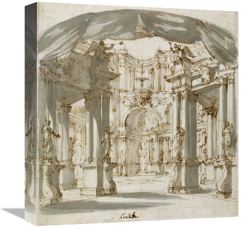 Global Gallery GCS-453953-16-142 16 in. The Courtyard of a Palace - Pr