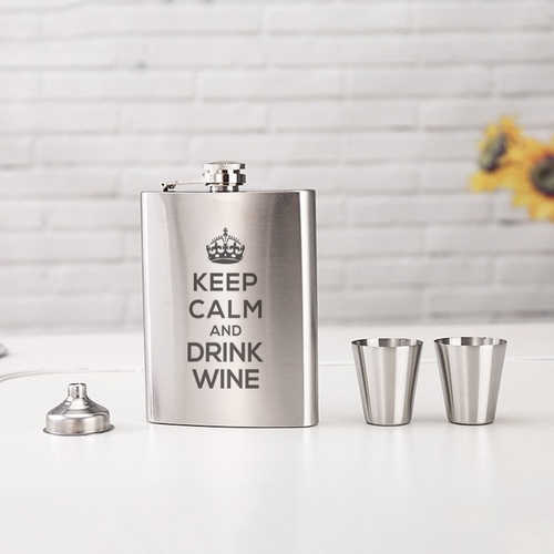 Keep Calm and Drink Wine Flask