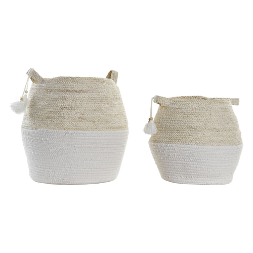 Basket set DKD Home Decor White 30 x 30 x 41 cm