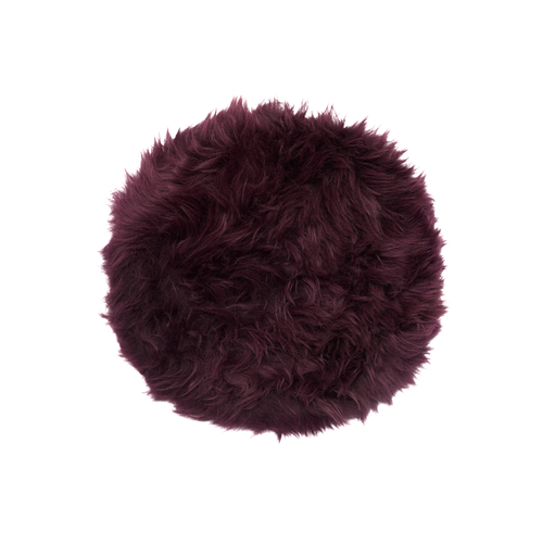 Plum purple genuine sheepskin chair pad | Round