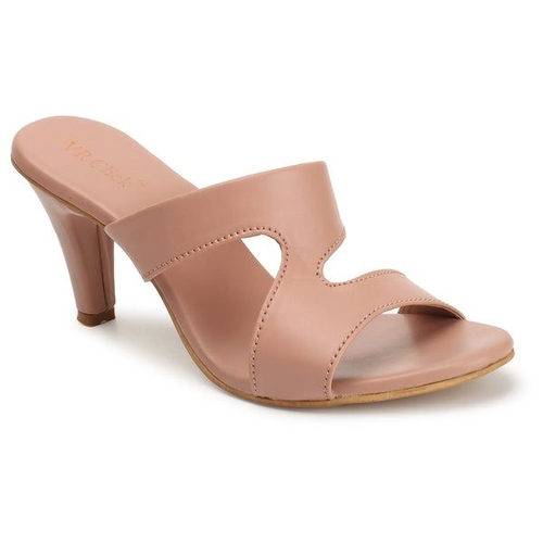 Women Mid-Top Slim Heels Slipers (Size-38) (Color-PINK)