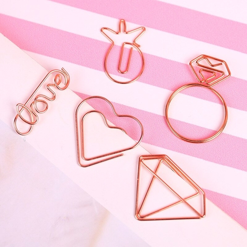 5PCS/Pack Cute Love Diamond Clips Bookmark