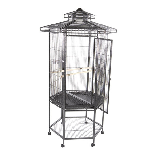 A&E Cage HEX2727 Black 27 x 30 x 69 in. Diameter Hexagon Cage, Bla