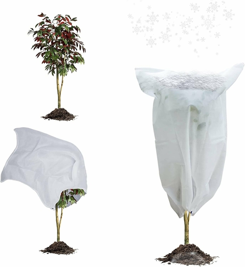 EZGOODZ Pack of 2 White Winter Plant Covers 31.6" x 47" Freeze