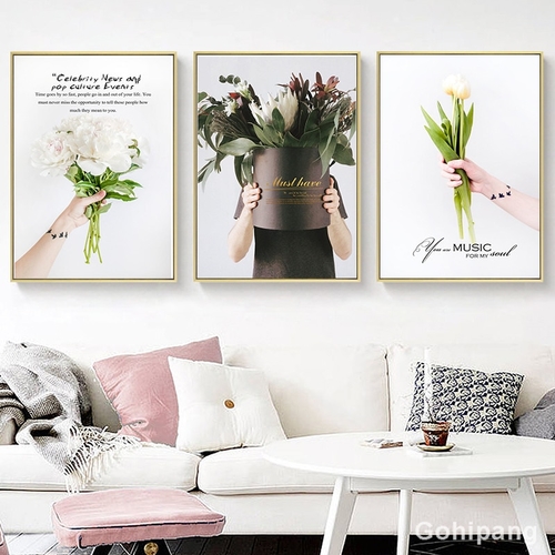 Nordic Flower Canvas Painting Home Decor Poster